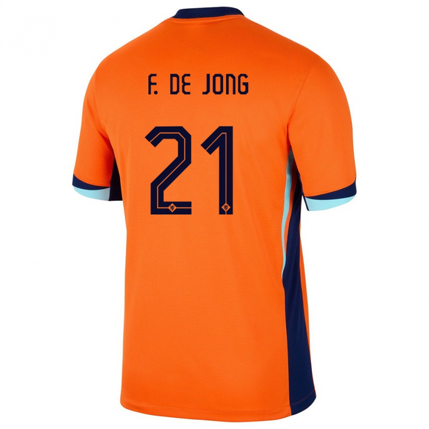 Criança Camisola Países Baixos Frenkie De Jong #21 Laranja Principal 24-26 Camisa