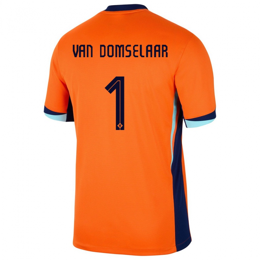 Criança Camisola Países Baixos Daphne Van Domselaar #1 Laranja Principal 24-26 Camisa