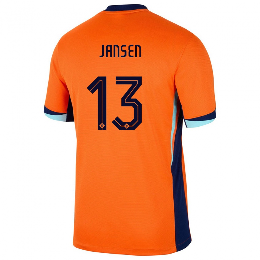 Criança Camisola Países Baixos Renate Jansen #13 Laranja Principal 24-26 Camisa