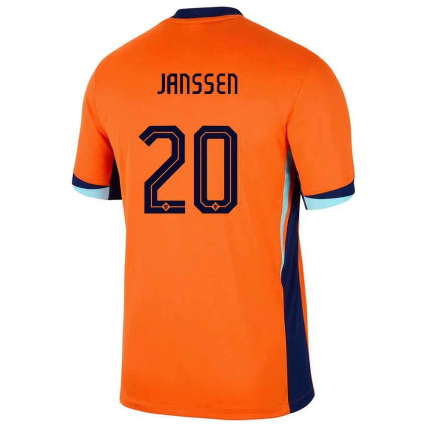 Criança Camisola Países Baixos Dominique Janssen #20 Laranja Principal 24-26 Camisa