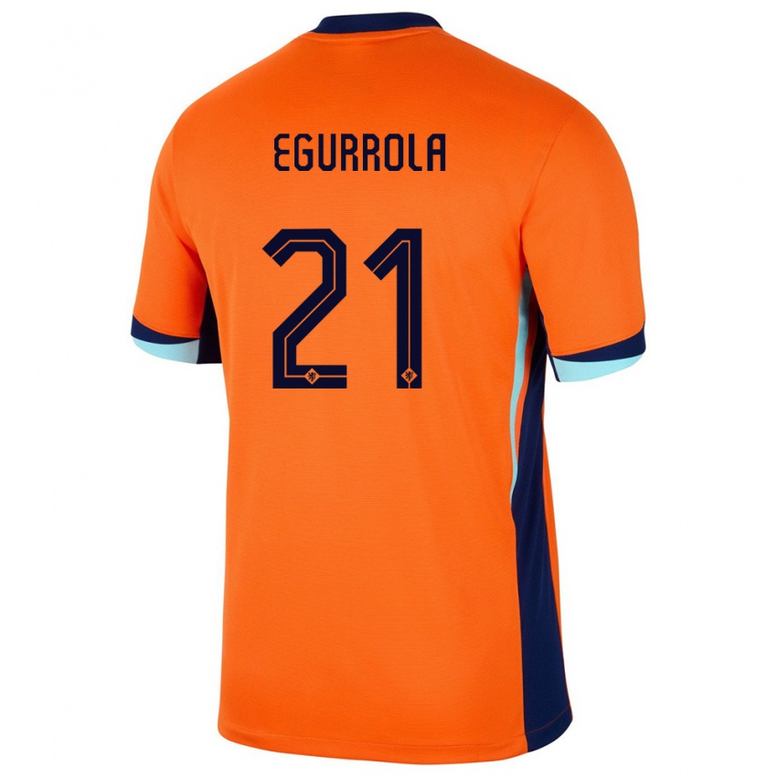 Criança Camisola Países Baixos Damaris Egurrola #21 Laranja Principal 24-26 Camisa