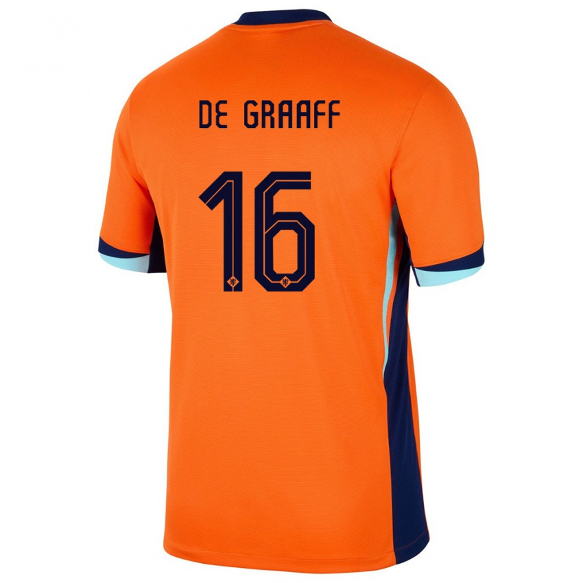 Criança Camisola Países Baixos Tom De Graaff #16 Laranja Principal 24-26 Camisa