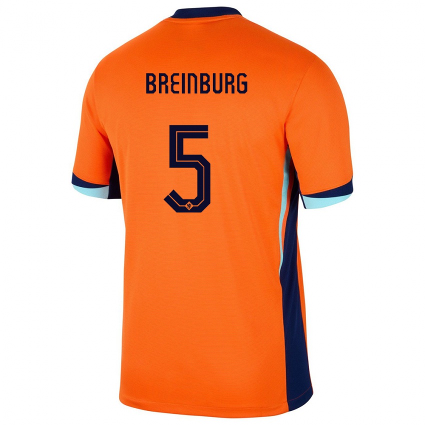 Criança Camisola Países Baixos Rainey Breinburg #5 Laranja Principal 24-26 Camisa