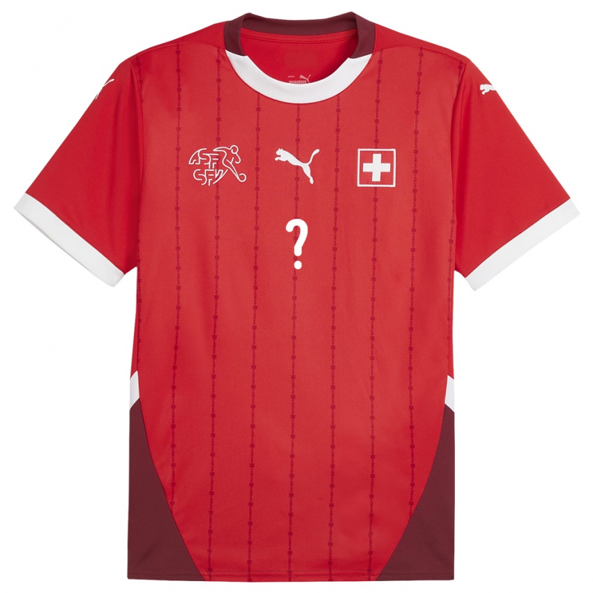 Criança Camisola Suiça Seu Nome #0 Vermelho Principal 24-26 Camisa