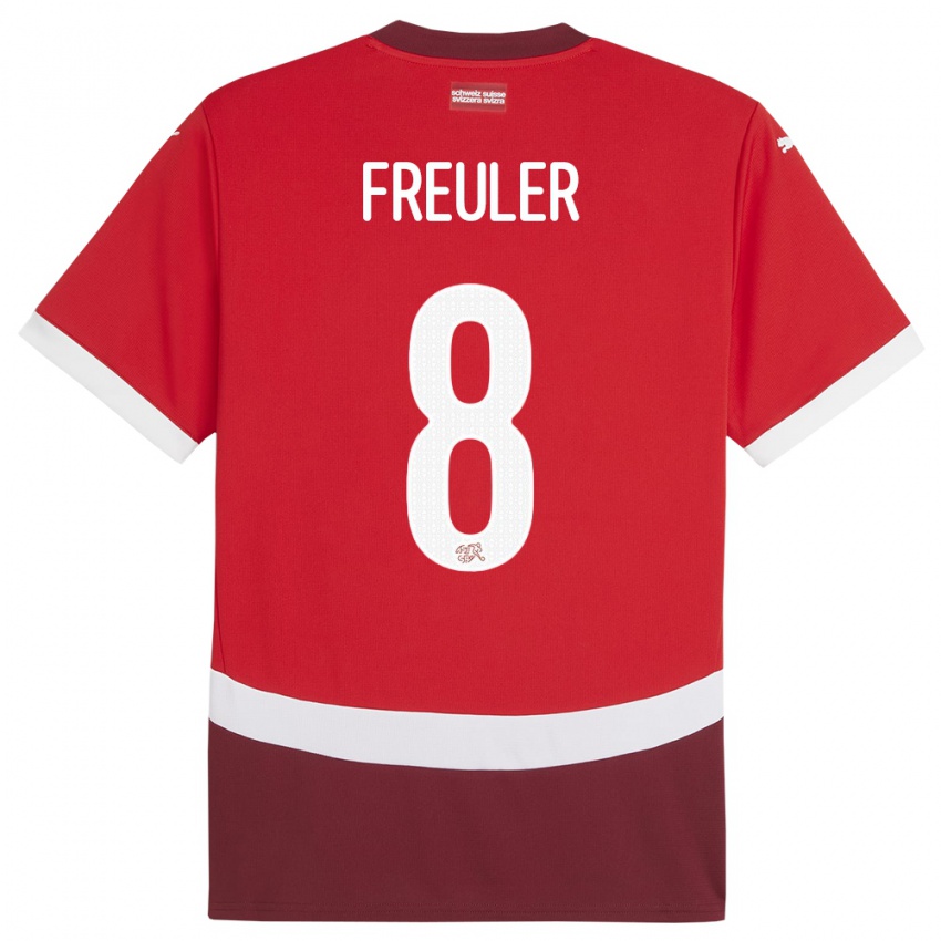 Criança Camisola Suiça Remo Freuler #8 Vermelho Principal 24-26 Camisa