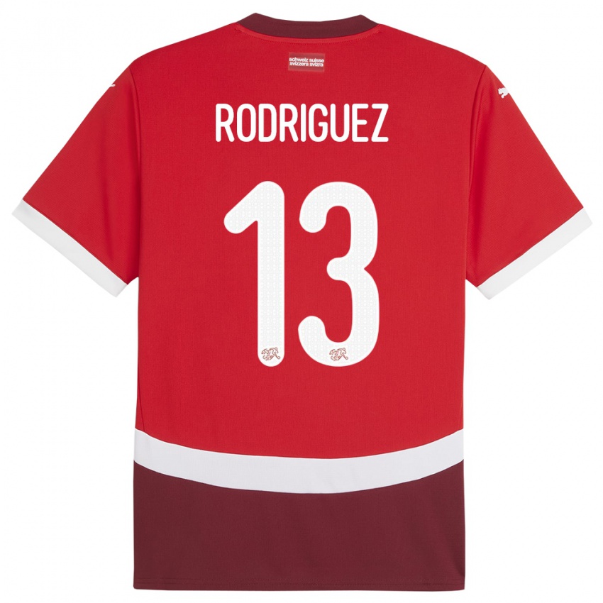 Criança Camisola Suiça Ricardo Rodriguez #13 Vermelho Principal 24-26 Camisa