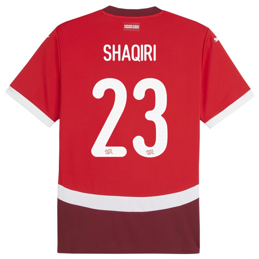 Criança Camisola Suiça Xherdan Shaqiri #23 Vermelho Principal 24-26 Camisa