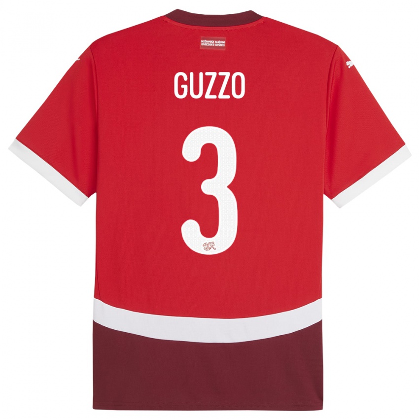 Criança Camisola Suiça Ramon Guzzo #3 Vermelho Principal 24-26 Camisa