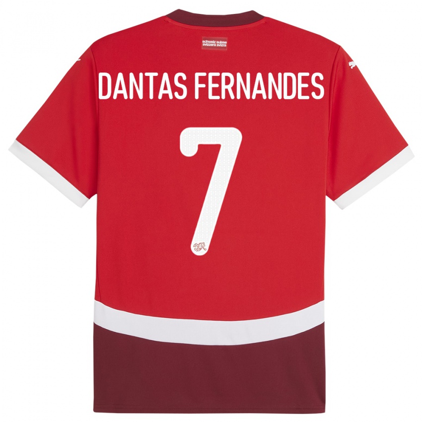 Criança Camisola Suiça Ronaldo Dantas Fernandes #7 Vermelho Principal 24-26 Camisa