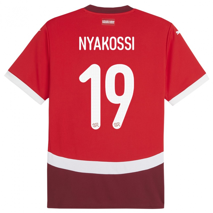 Criança Camisola Suiça Roggerio Nyakossi #19 Vermelho Principal 24-26 Camisa