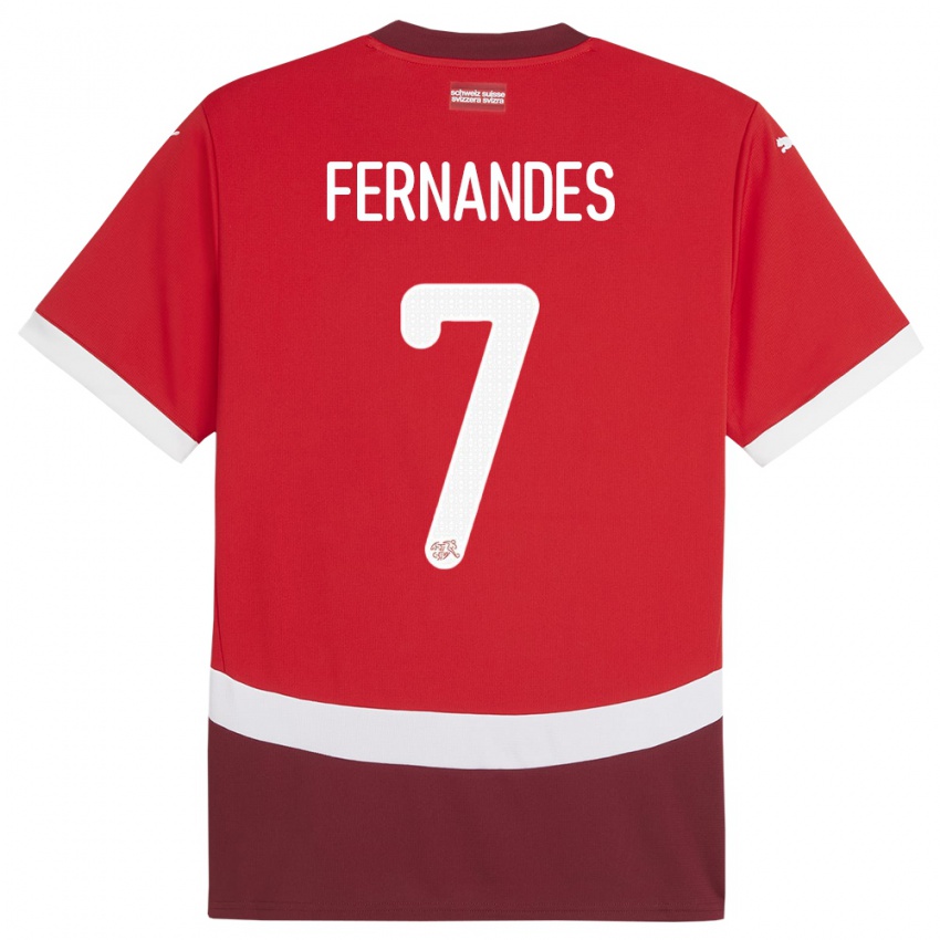 Criança Camisola Suiça Ruben Fernandes #7 Vermelho Principal 24-26 Camisa