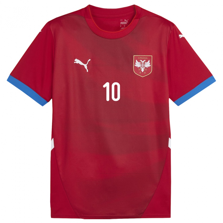 Criança Camisola Sérvia Mateja Radonjic #10 Vermelho Principal 24-26 Camisa