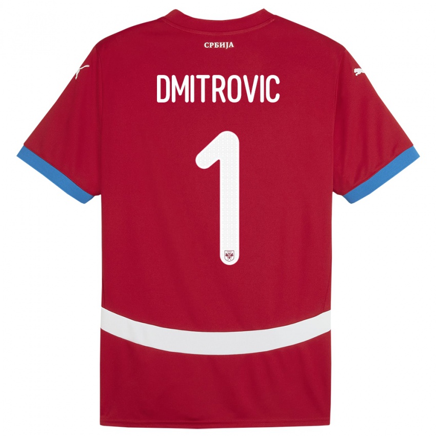Criança Camisola Sérvia Marko Dmitrovic #1 Vermelho Principal 24-26 Camisa