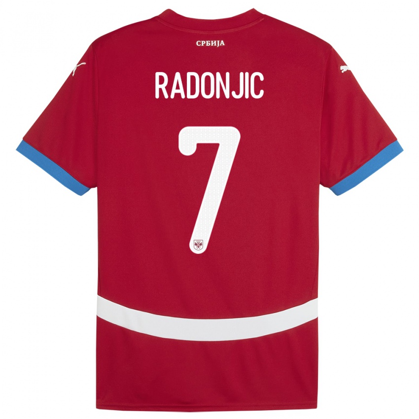 Criança Camisola Sérvia Nemanja Radonjic #7 Vermelho Principal 24-26 Camisa