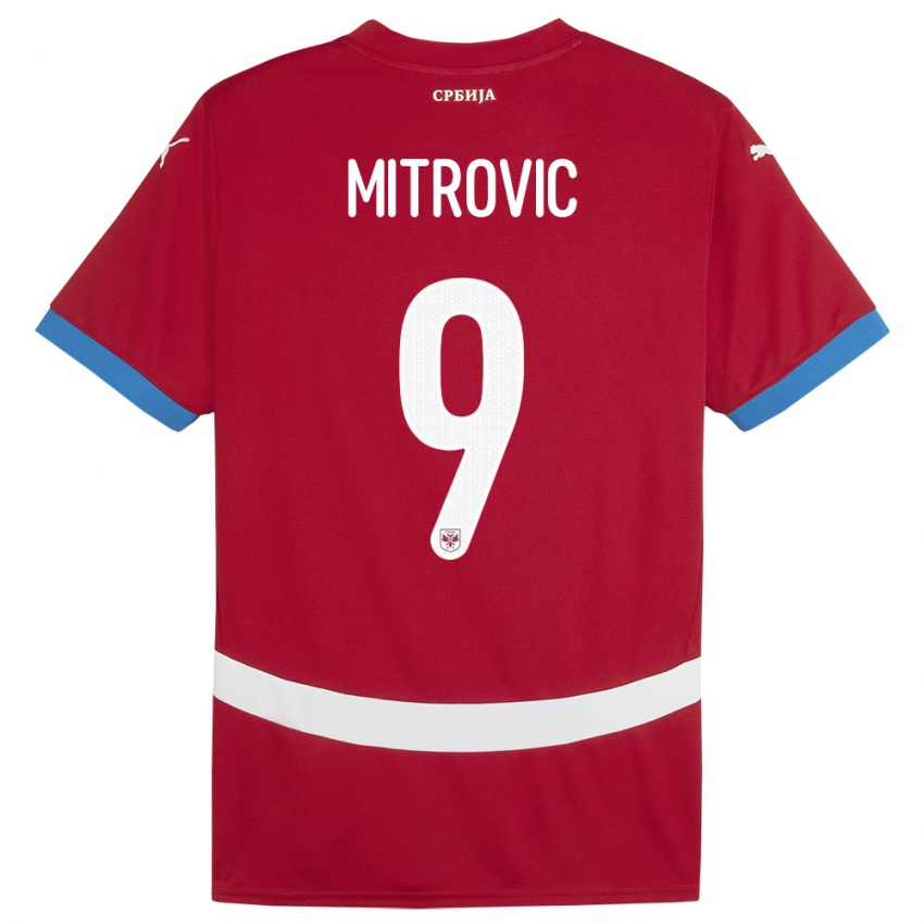 Criança Camisola Sérvia Aleksandar Mitrovic #9 Vermelho Principal 24-26 Camisa