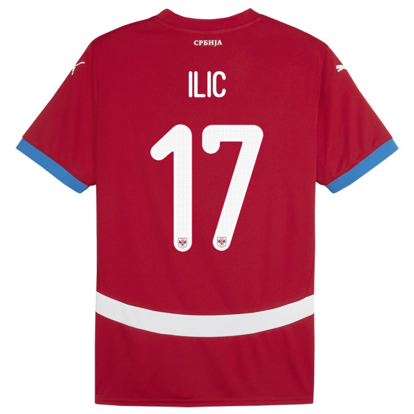 Criança Camisola Sérvia Ivan Ilic #17 Vermelho Principal 24-26 Camisa