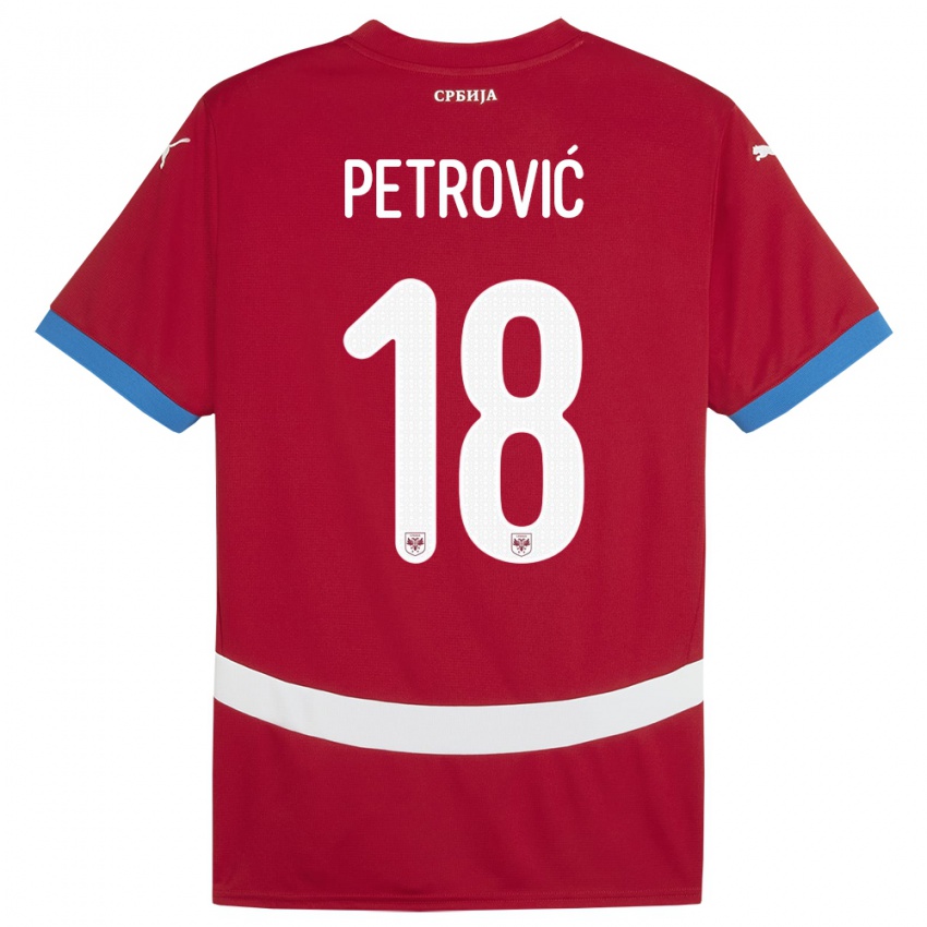 Criança Camisola Sérvia Emilija Petrovic #18 Vermelho Principal 24-26 Camisa