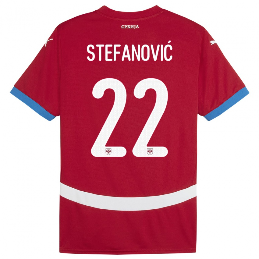 Criança Camisola Sérvia Dejana Stefanovic #22 Vermelho Principal 24-26 Camisa