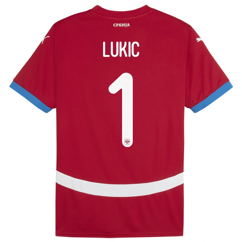 Criança Camisola Sérvia Ognjen Lukic #1 Vermelho Principal 24-26 Camisa