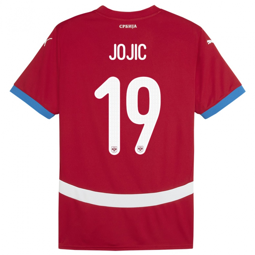 Criança Camisola Sérvia Nikola Jojic #19 Vermelho Principal 24-26 Camisa