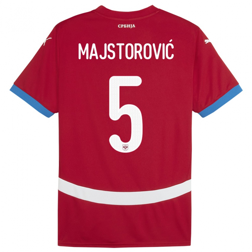 Criança Camisola Sérvia Milan Majstorovic #5 Vermelho Principal 24-26 Camisa