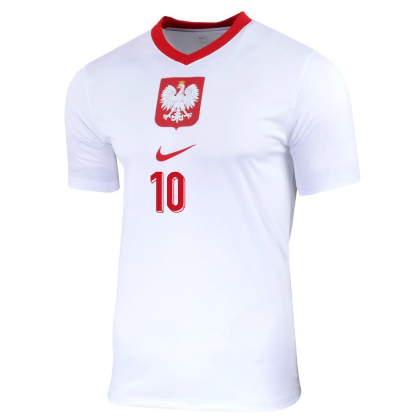 Criança Camisola Polónia Grzegorz Krychowiak #10 Branco Principal 24-26 Camisa