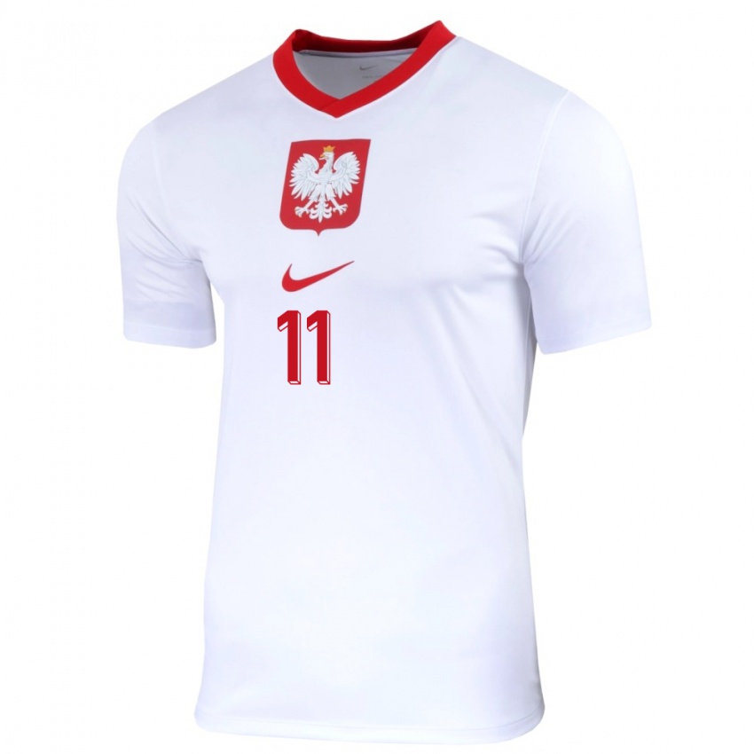 Criança Camisola Polónia Krzysztof Kolanko #11 Branco Principal 24-26 Camisa