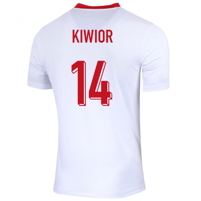 Criança Camisola Polónia Jakub Kiwior #14 Branco Principal 24-26 Camisa