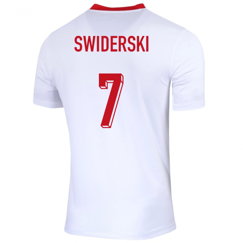 Criança Camisola Polónia Karol Swiderski #7 Branco Principal 24-26 Camisa