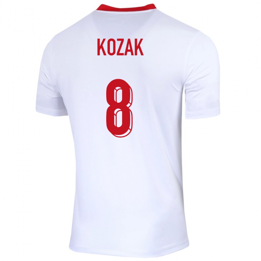 Criança Camisola Polónia Kinga Kozak #8 Branco Principal 24-26 Camisa