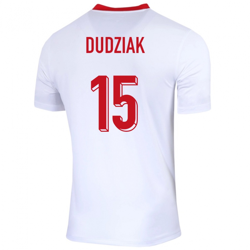 Criança Camisola Polónia Aleksandra Dudziak #15 Branco Principal 24-26 Camisa