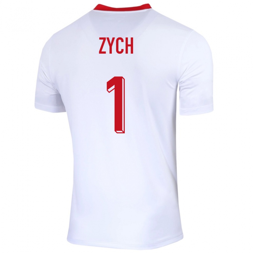 Criança Camisola Polónia Oliwier Zych #1 Branco Principal 24-26 Camisa