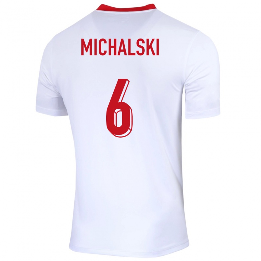 Criança Camisola Polónia Szymon Michalski #6 Branco Principal 24-26 Camisa