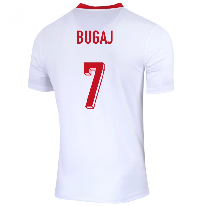 Criança Camisola Polónia Dawid Bugaj #7 Branco Principal 24-26 Camisa