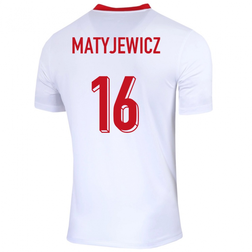 Criança Camisola Polónia Wiktor Matyjewicz #16 Branco Principal 24-26 Camisa