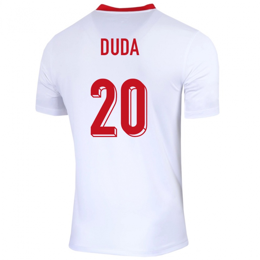 Criança Camisola Polónia Kacper Duda #20 Branco Principal 24-26 Camisa