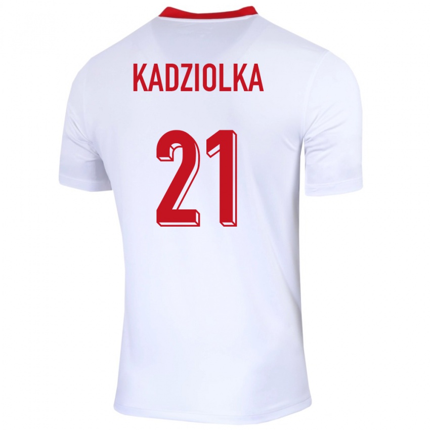 Criança Camisola Polónia Szymon Kadziolka #21 Branco Principal 24-26 Camisa