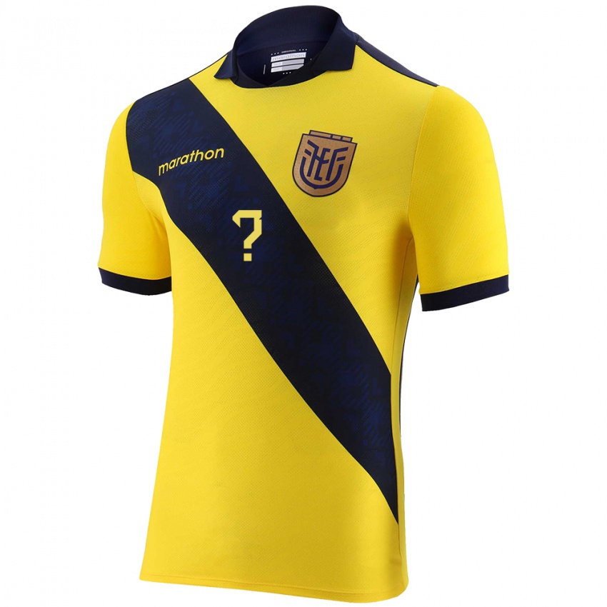 Criança Camisola Equador Seu Nome #0 Amarelo Principal 24-26 Camisa