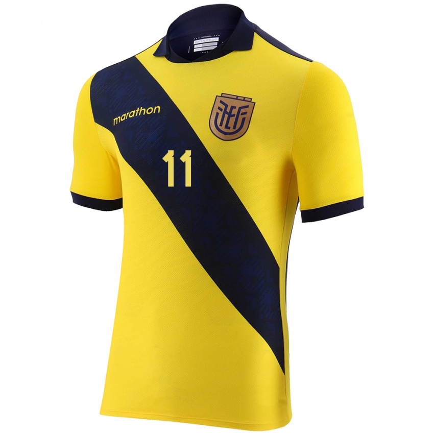 Criança Camisola Equador Ariel Mina #11 Amarelo Principal 24-26 Camisa