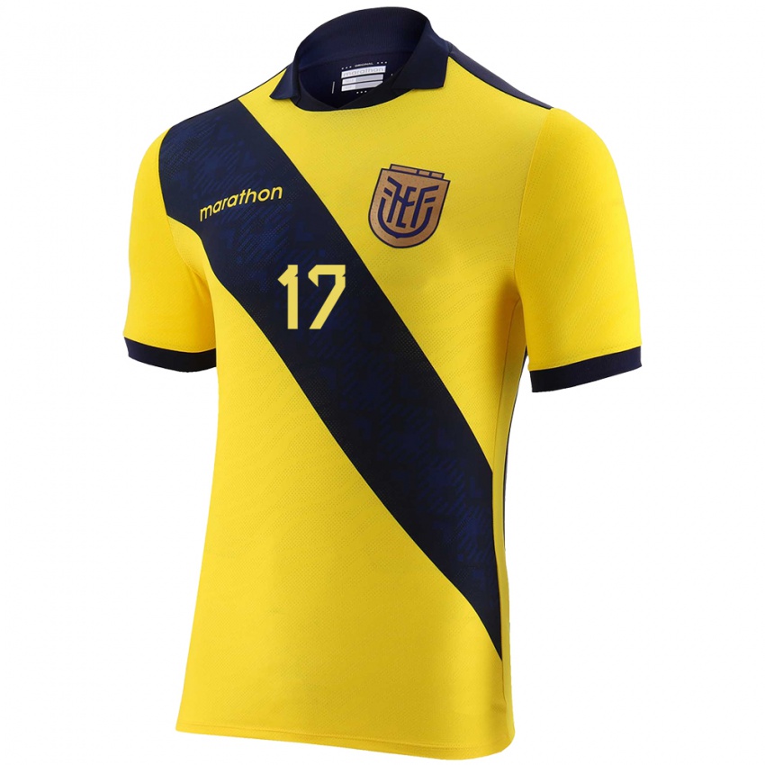 Criança Camisola Equador Mathias Solis #17 Amarelo Principal 24-26 Camisa