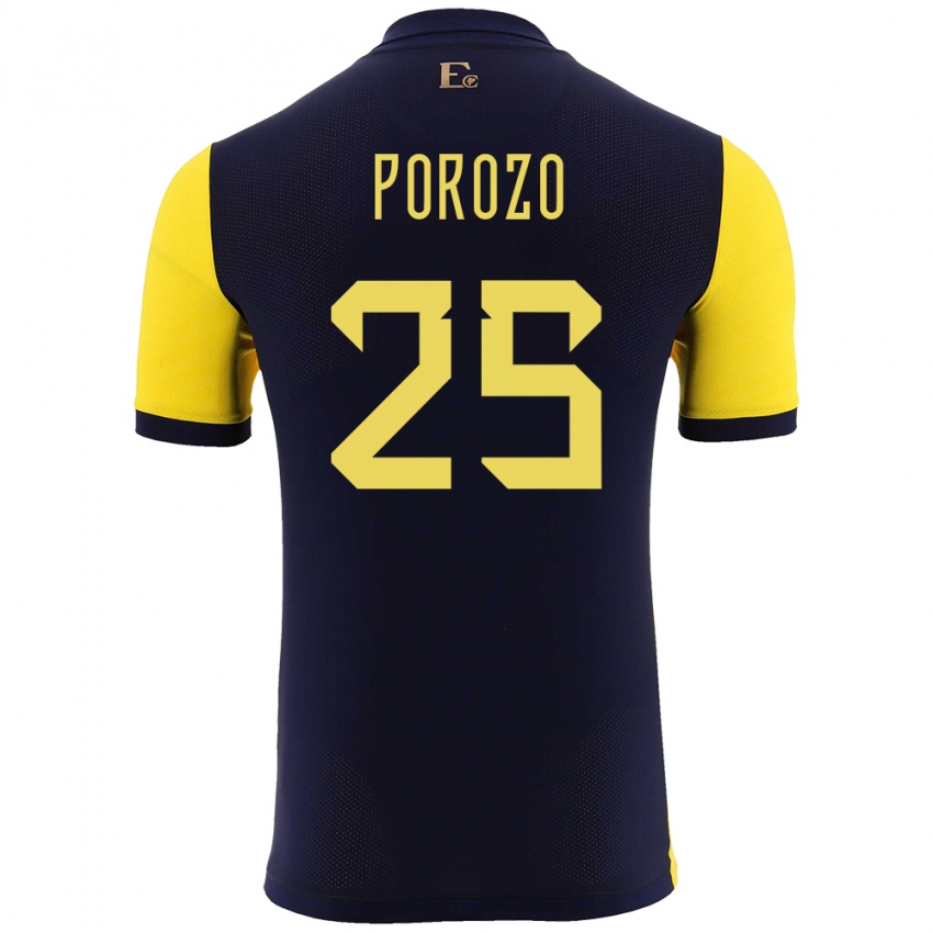 Criança Camisola Equador Jackson Porozo #25 Amarelo Principal 24-26 Camisa