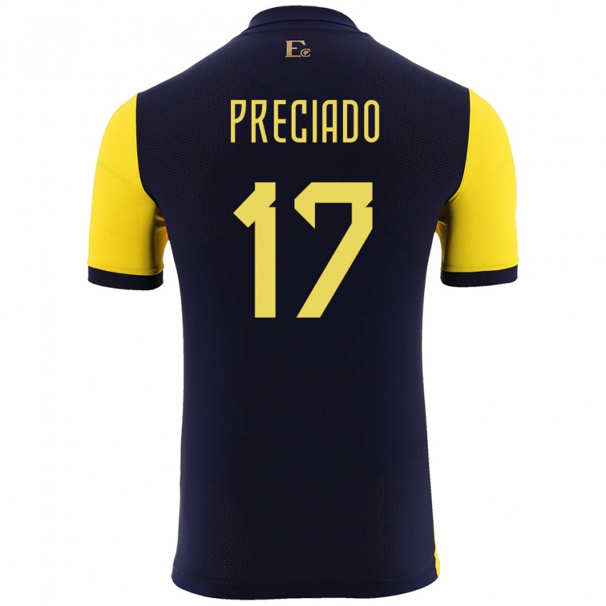 Criança Camisola Equador Angelo Preciado #17 Amarelo Principal 24-26 Camisa