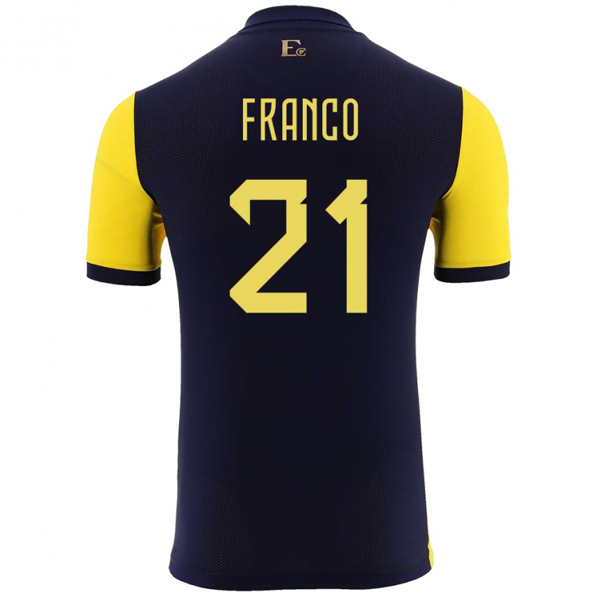 Criança Camisola Equador Alan Franco #21 Amarelo Principal 24-26 Camisa