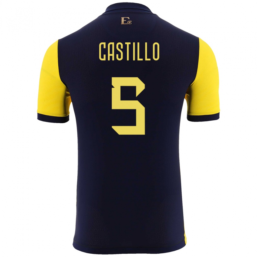 Criança Camisola Equador Denil Castillo #5 Amarelo Principal 24-26 Camisa