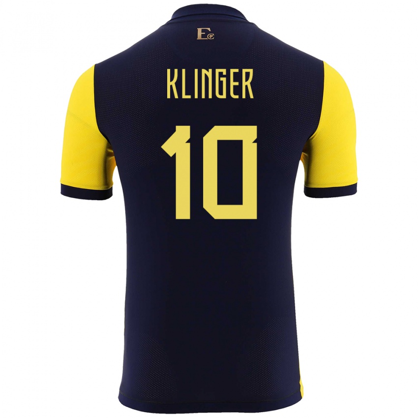 Criança Camisola Equador Jose Klinger #10 Amarelo Principal 24-26 Camisa