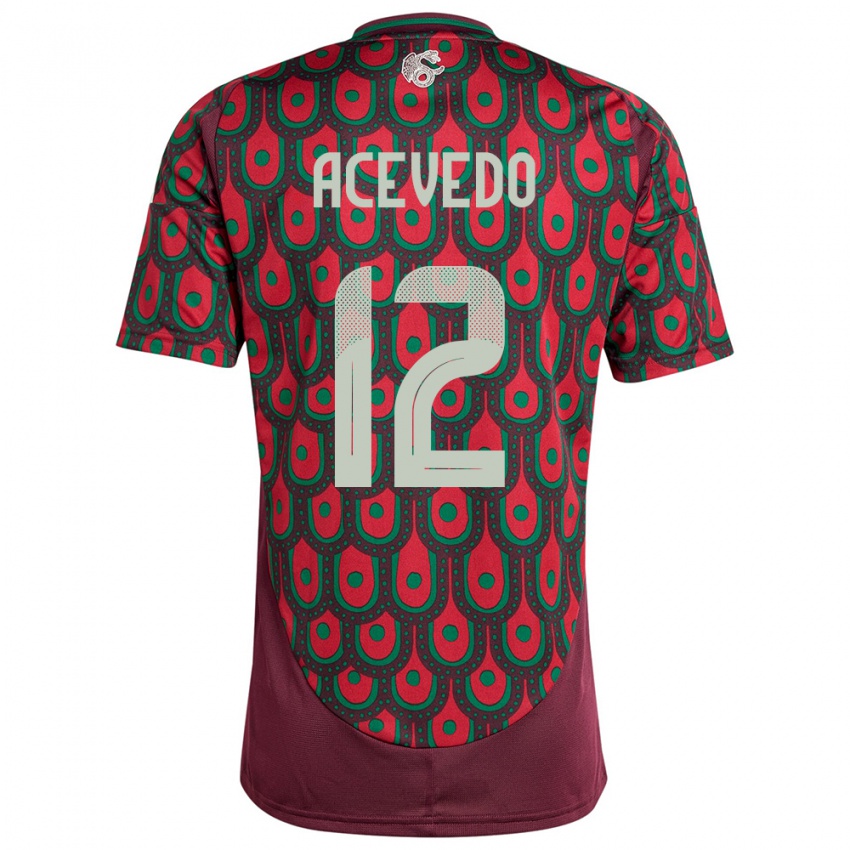 Criança Camisola México Carlos Acevedo #12 Marrom Principal 24-26 Camisa