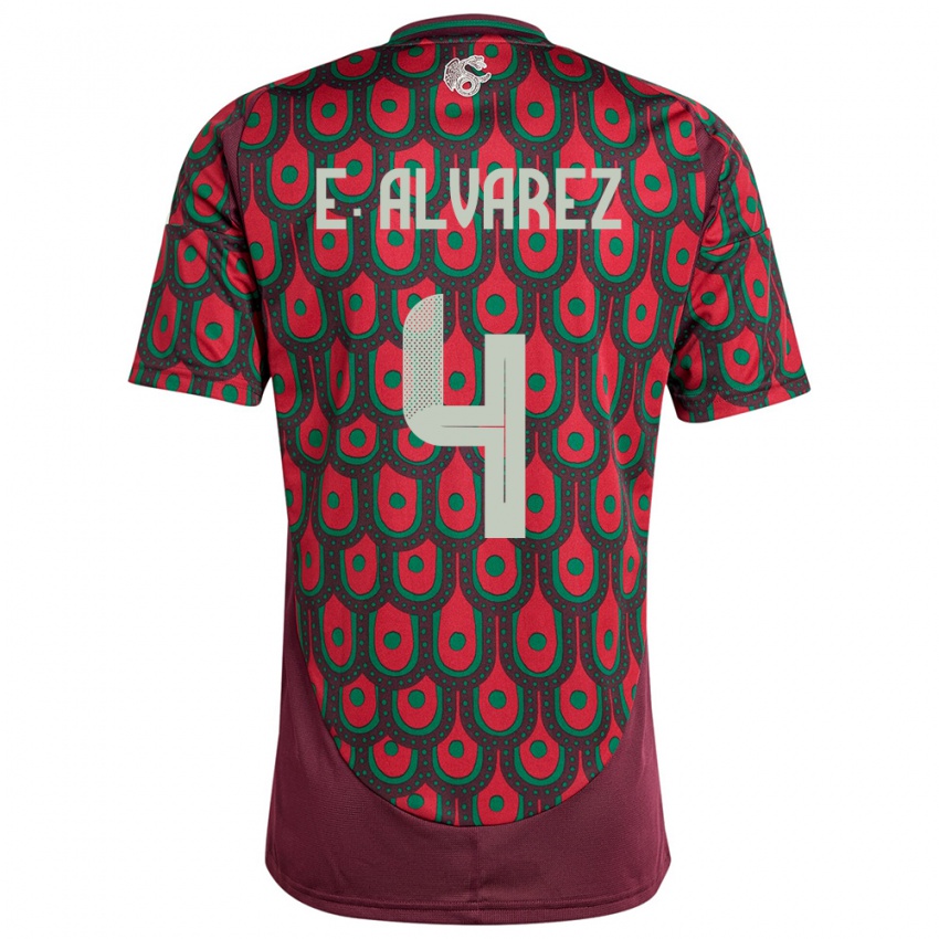 Criança Camisola México Edson Alvarez #4 Marrom Principal 24-26 Camisa