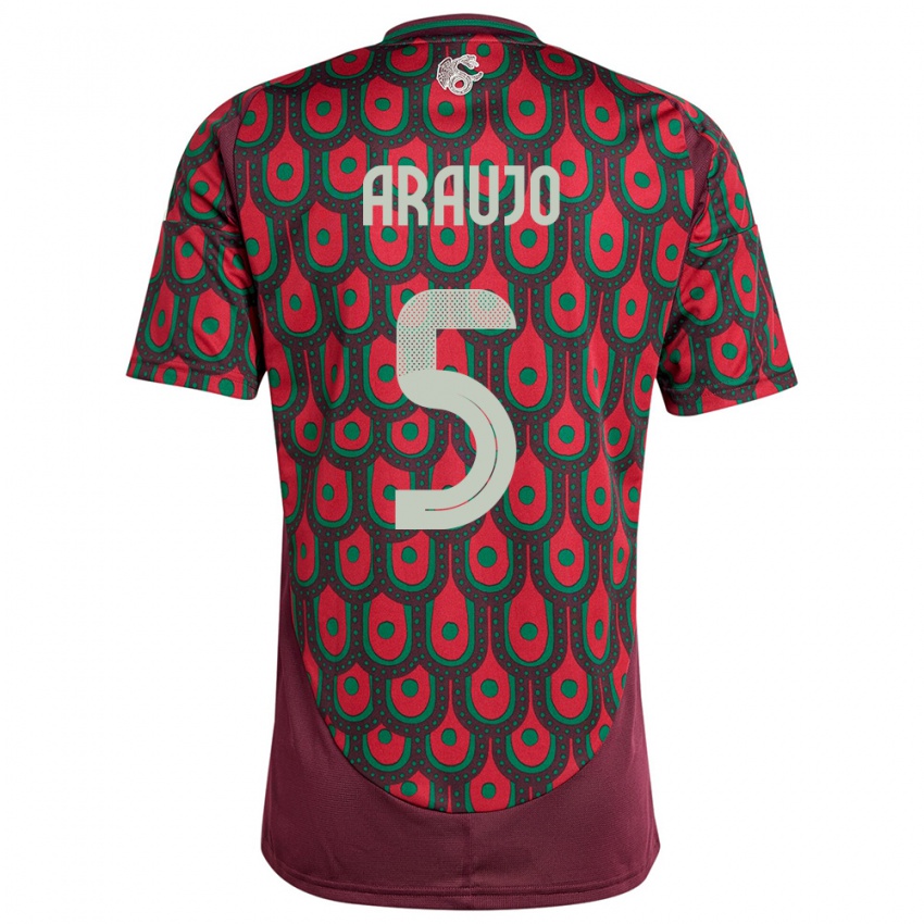 Criança Camisola México Julian Araujo #5 Marrom Principal 24-26 Camisa