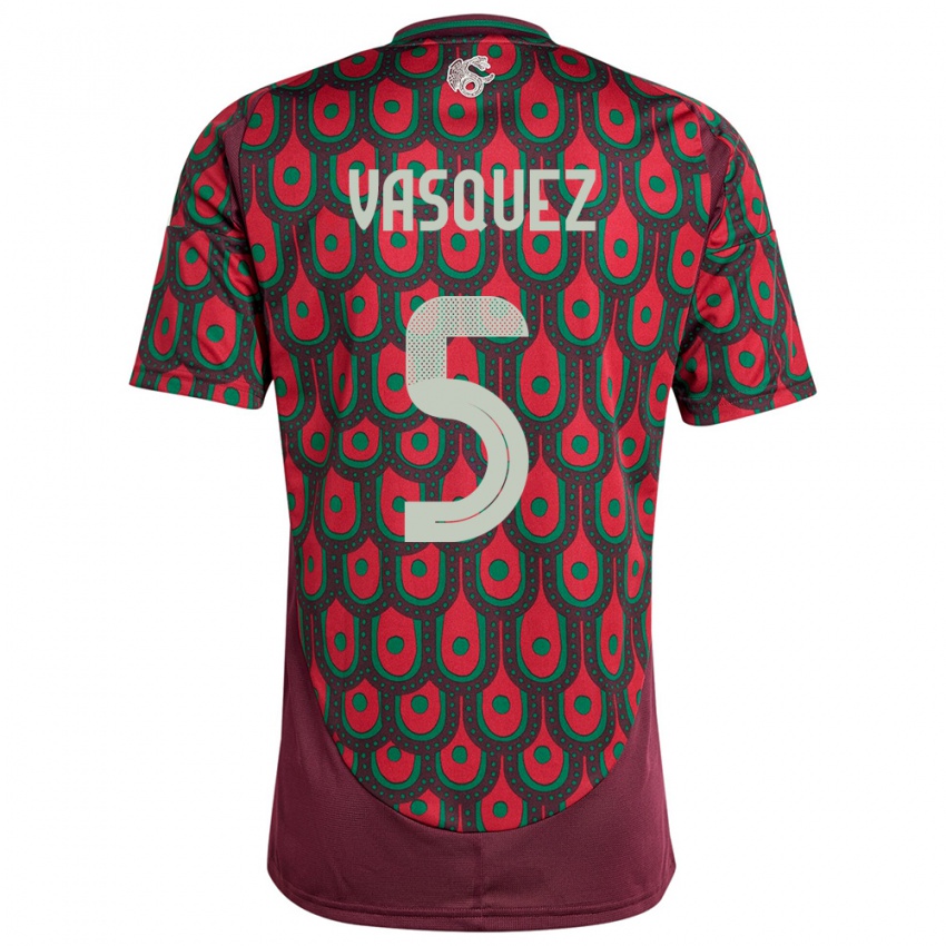 Criança Camisola México Johan Vasquez #5 Marrom Principal 24-26 Camisa