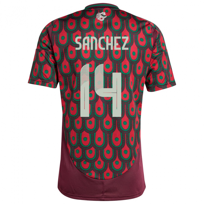 Criança Camisola México Erick Sanchez #14 Marrom Principal 24-26 Camisa